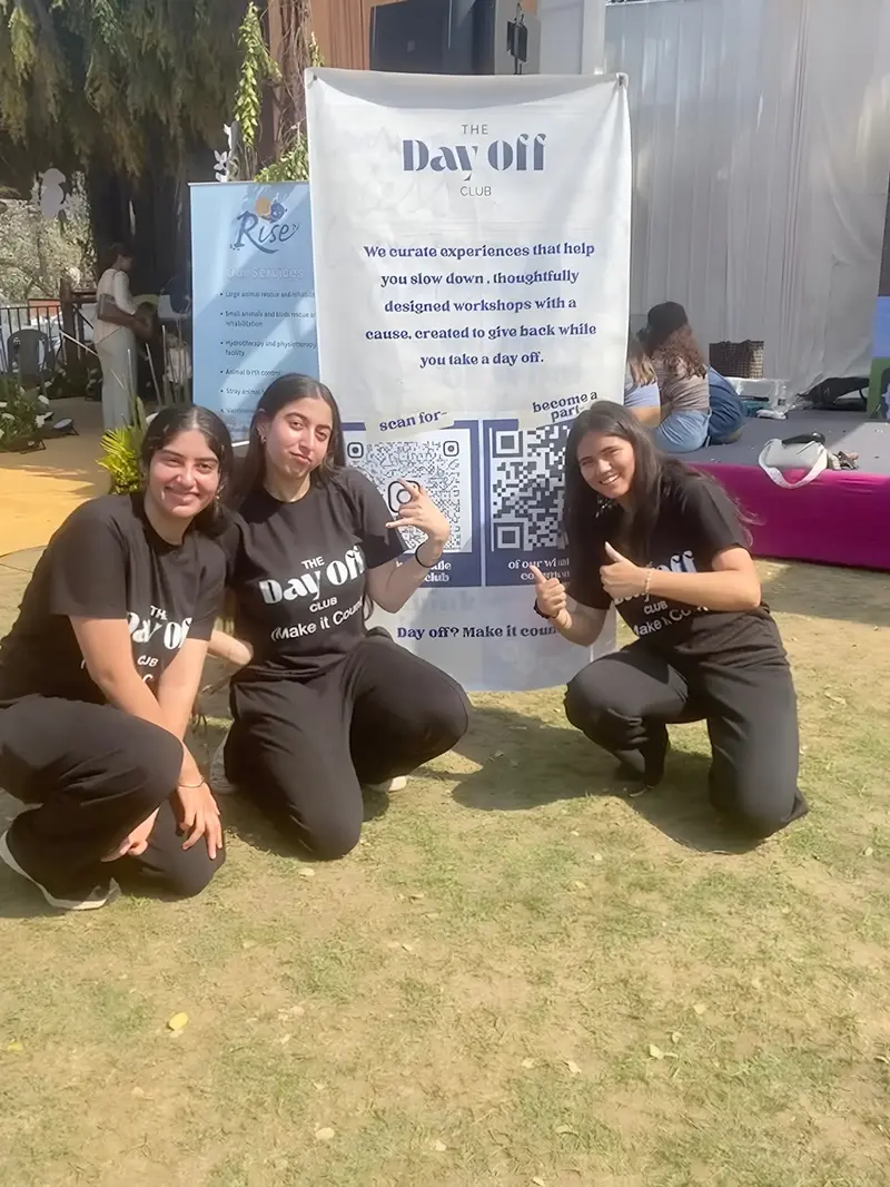 The Day Off Club team at a workshop event